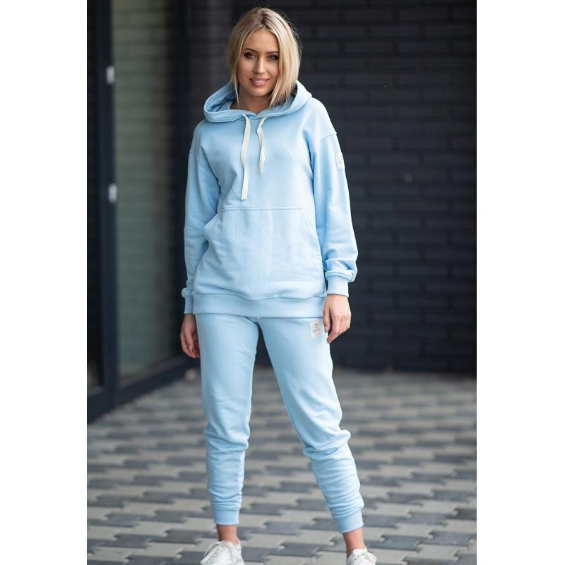 Dámska tepláková mikina hoody Alex - Color : Baby Blue - M (medium)