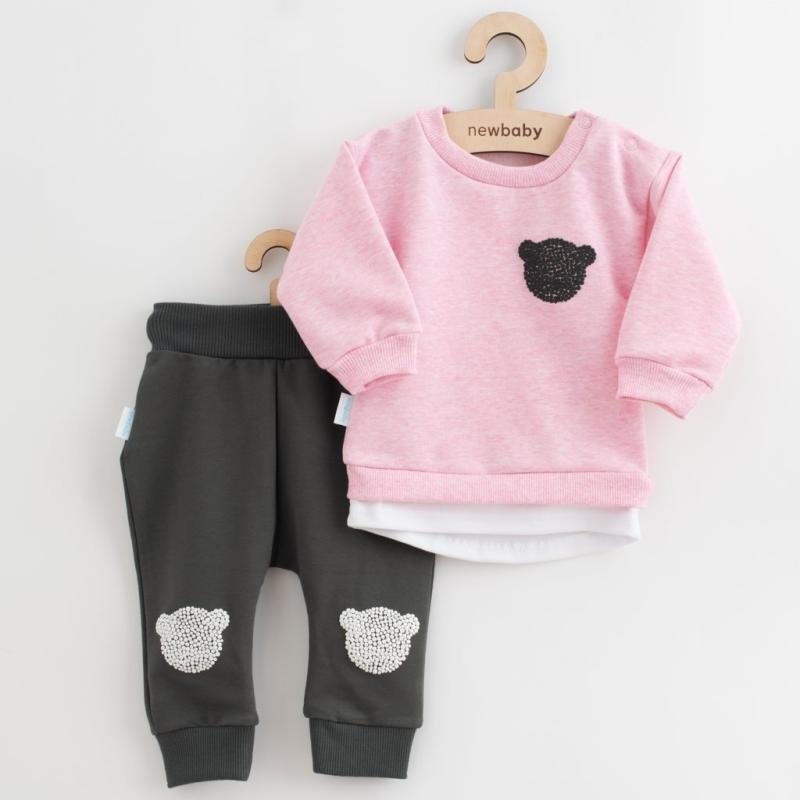 Dojčenská súprava tričko a tepláčky New Baby Brave Bear ABS ružová 56 (0-3m)