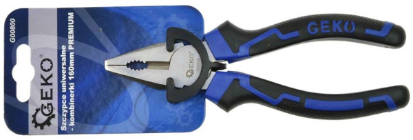 Kliešte kombinované 160 mm, dvojplastová rukoväť, GEKO PREMIUM 1