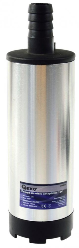 Čerpadlo na olej ponorné, 60 W, 12 V, 25 litrov/min, priemer čerpadla 52 mm, GEKO 3