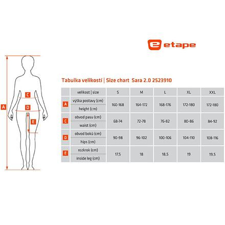 Etape Sara 2.0 dámske nohavice čierna veľ. XL 1