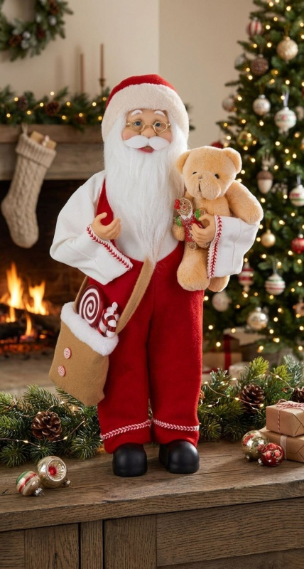 Dekorácia MagicHome Vianoce, santa, textil, 16x26x45 cm 1