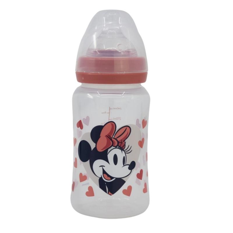 STOR Dojčenská fľaša Minnie Mouse s antikolikovým systémom, 240ml, 10702