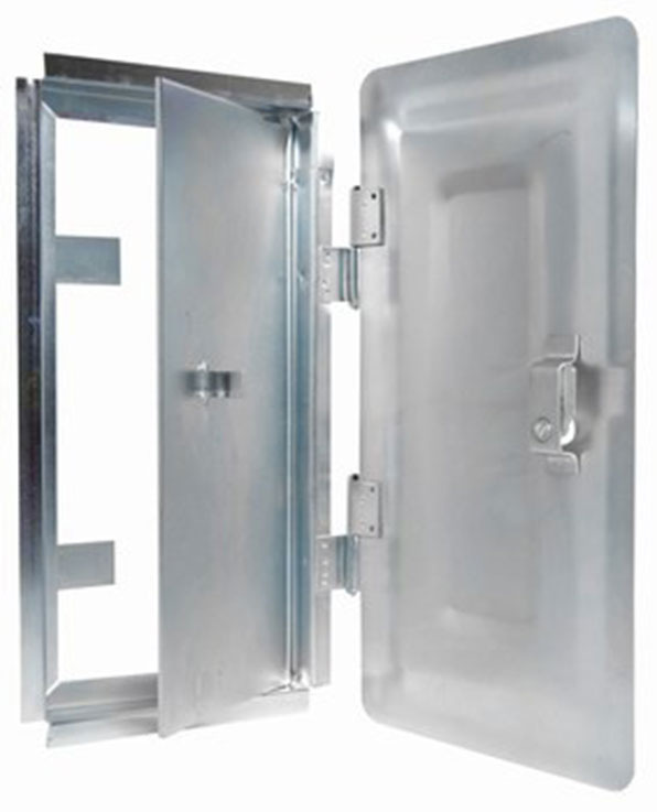 Komínové dvierka s kľúčom 360 x 200 mm, pozinkovaná farba 1