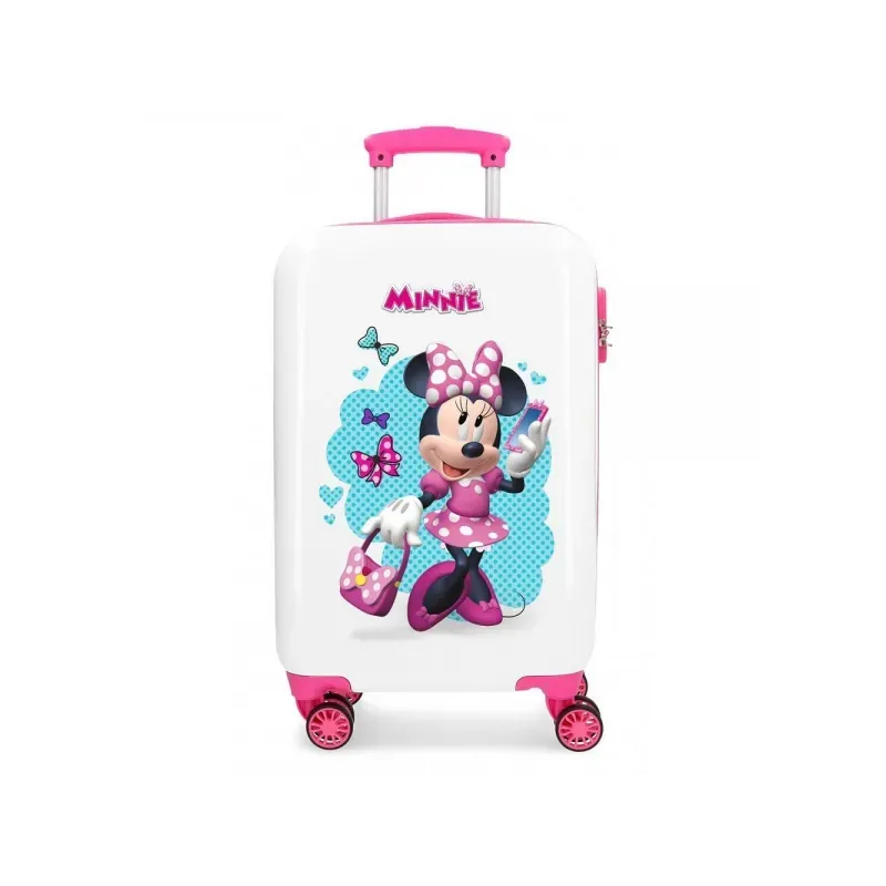 JOUMMA BAGS Luxusný detský ABS cestovný kufor MINNIE MOUSE White, 55x34x20cm, 4641462