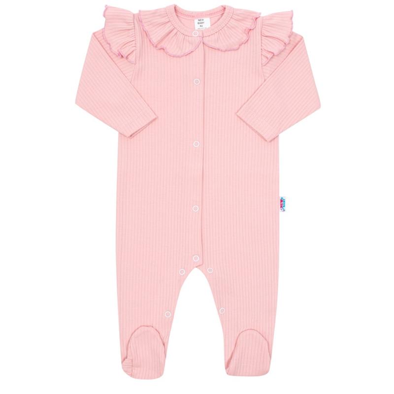 Dojčenský bavlnený overal New Baby Stripes ružový 74 (6-9m)