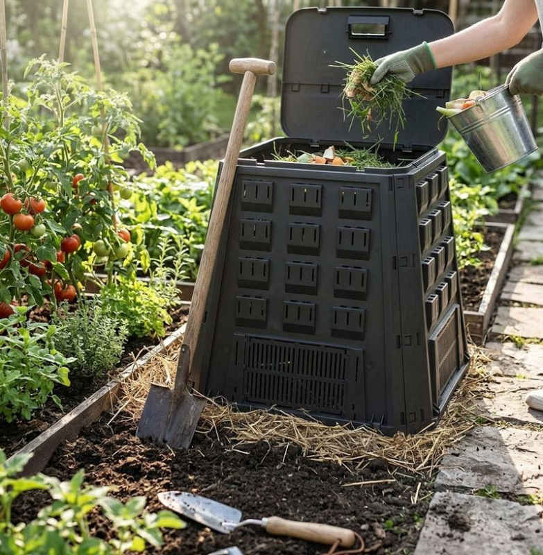 Kompostér EVOBLACK, 420 lit., čierny 1
