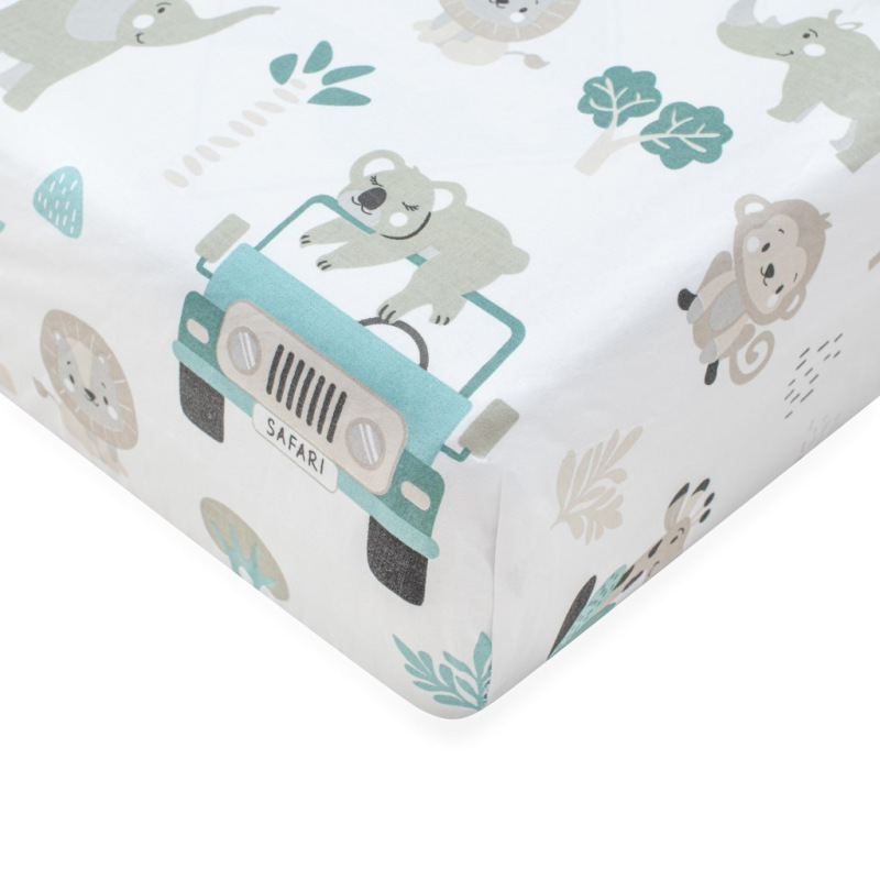 Bavlnené prestieradlo do postieľky New Baby Safari II 120x60 cm