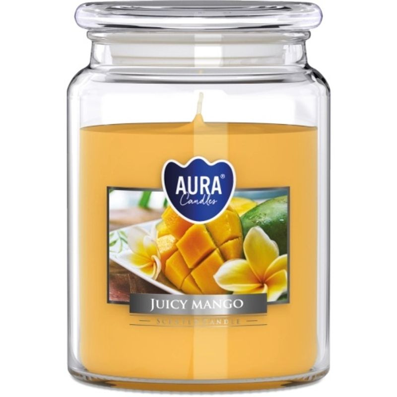 Sviečky AURA, v skle, sladké mango, 100h, 500g