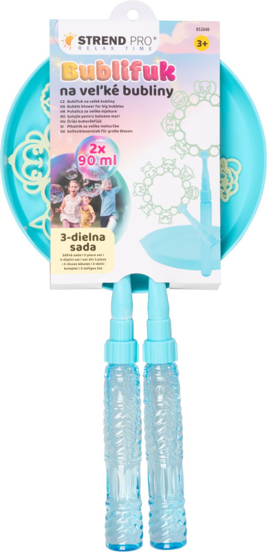 Bublifuk Strend Pro, na veľké bubliny, 3-dielna sada, 2x 90 ml 3