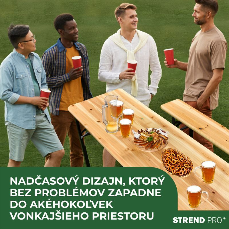 Set pivný DORTMUND Standard3, stôl 175x46x77 cm, 2x lavica 175x23x47 cm, drevo 25 mm 6