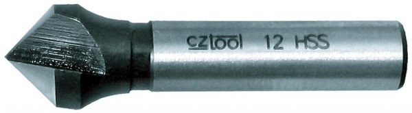 Záhlbník HSS do kovu 12 mm, trojbritý, valcová stopka 8 mm, CZ TOOL
