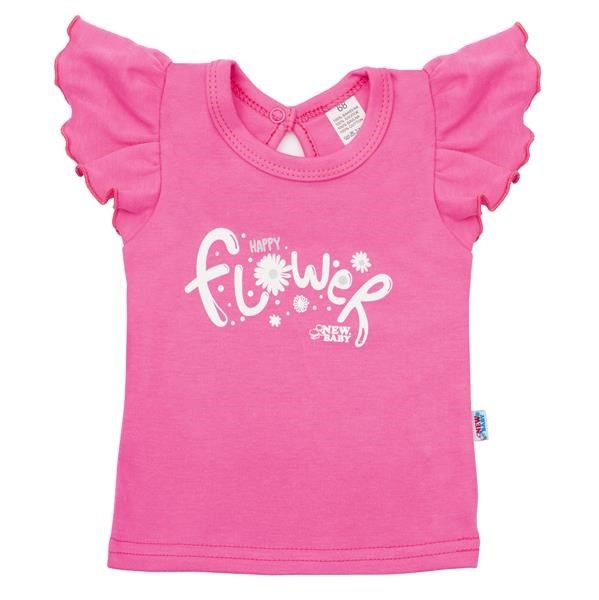 2-dielna dojčenská bavlnená súprava New Baby Happy Flower tmavo ružová 62 (3-6m) 1