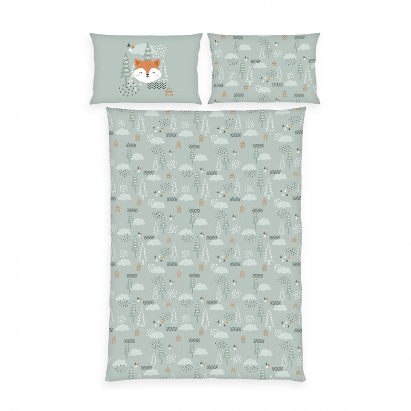 Detské flanelové obliečky do postieľky Herding "Nordic Forest", 100/135+40/60