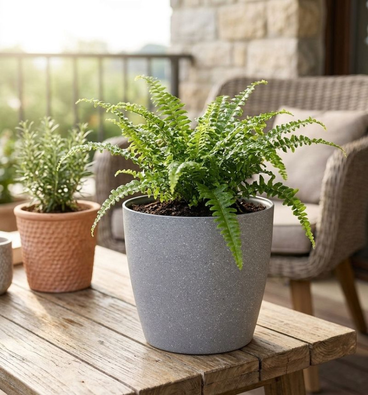 Kvetináč Strend Pro Stone, 28x26 cm, šedý, efekt kameňa 1