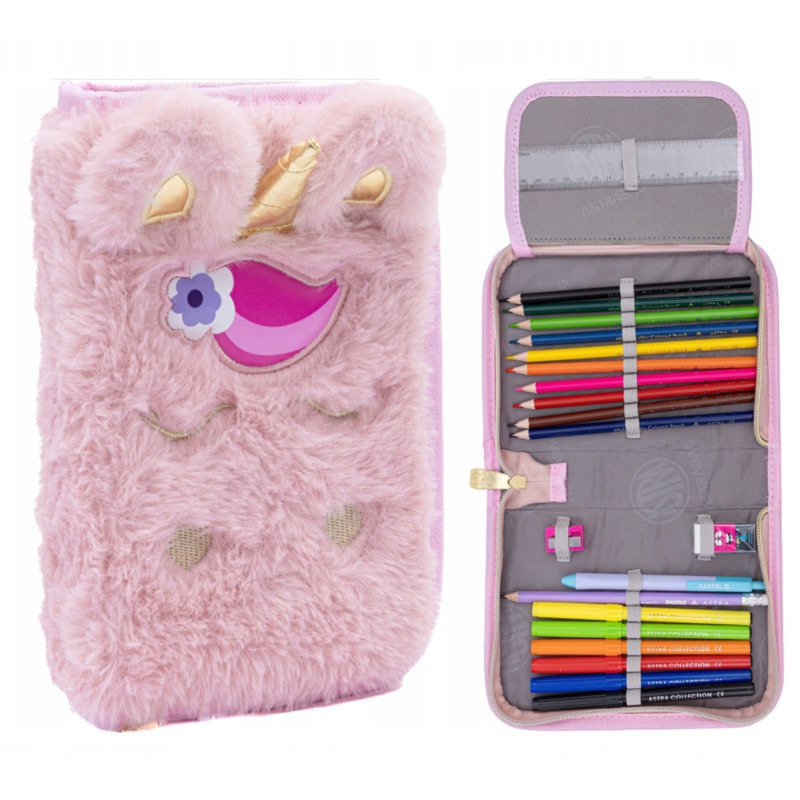 Vyklápací peračník s náplňou AstraBAG FLUFFY UNICORN, AC11, 503024084