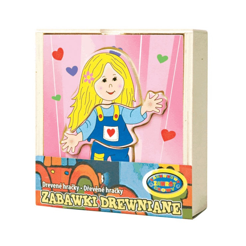 Obleč dievča - drevené puzzle