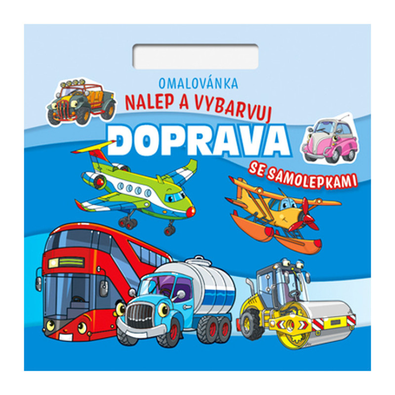 Omaľovánka Štvorec Nalepuj a vyfarbuj! Doprava