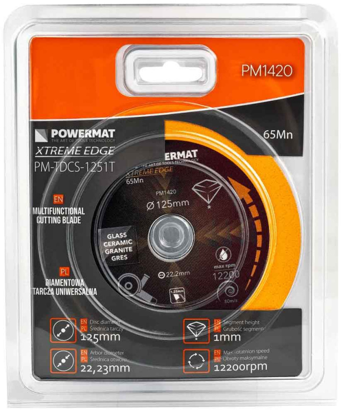 Diamantový kotúč 125 mm na sklo, POWERMAT 12