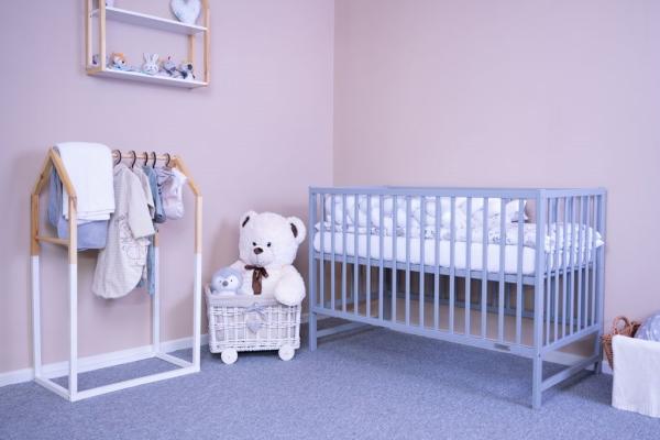 Detská postieľka New Baby BASIC štandard sivá