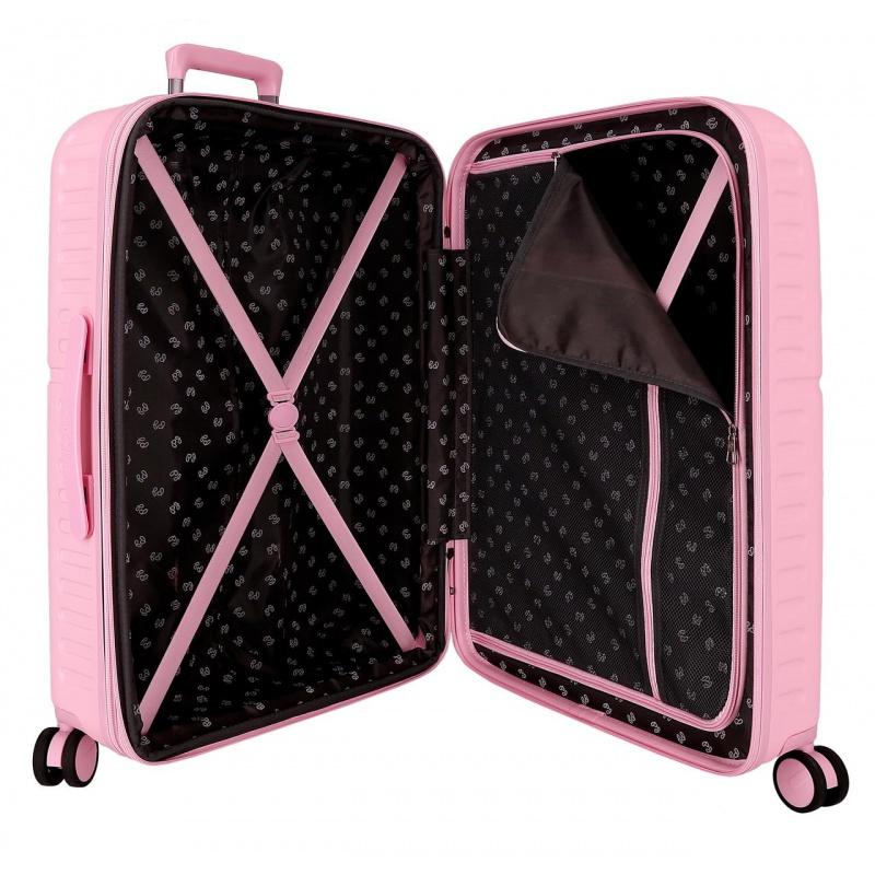 PEPE JEANS Highlight Light Pink, Cestovný kufor, 70x48x28cm, 79L, 768922C (medium exp.) 4