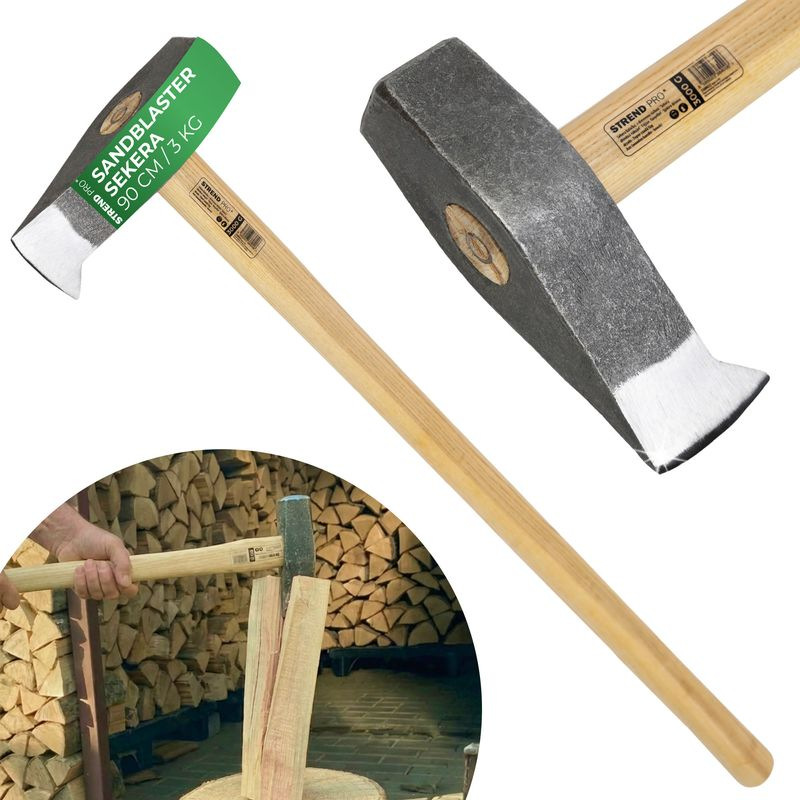 Sekera Strend Pro A6441 Sandblaster 3000 g, štiepacia, káľačka, drevená násada 900 mm 1
