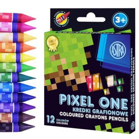 ASTRA Detské grafitové farbičky bez dreva MINECRAFT Pixel One, sada 12ks, 316121007