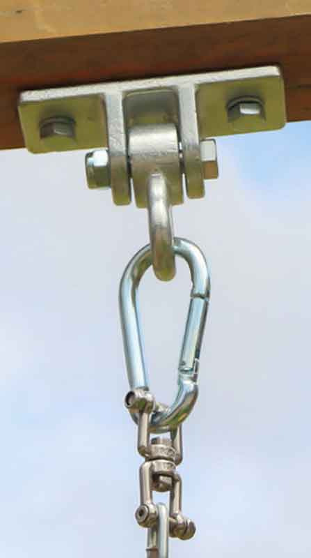 Hák s okom na hojdačku 100x50 mm, výška 100 mm, mosadzné ložisko, XL-TOOLS 1