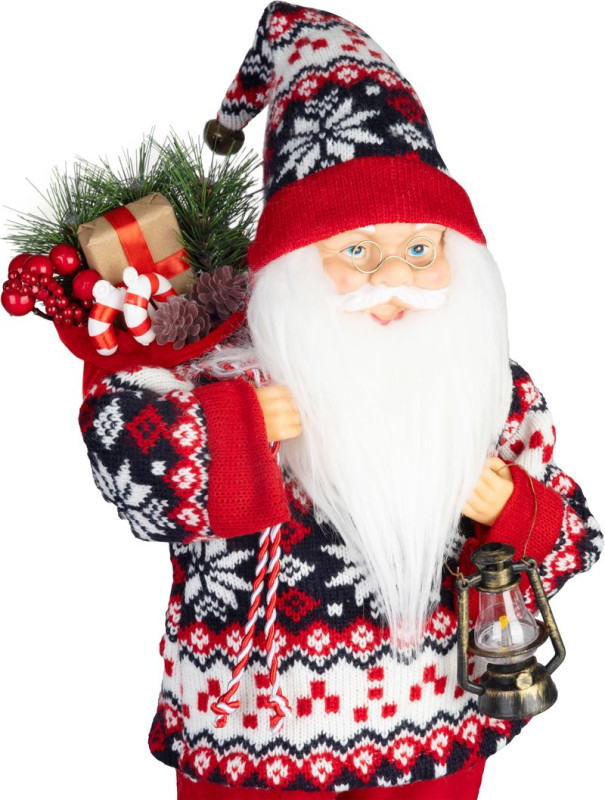 Dekorácia MagicHome Vianoce, Santa, so svetrom, 45 cm 1