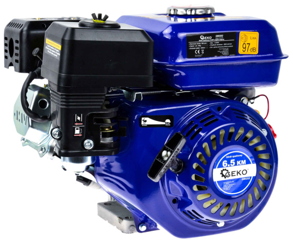 Benzínový štvortaktný spaľovací motor, objem 196 cm3, výkon 6,5 HP, hriadeľ 20 mm, GEKO 2