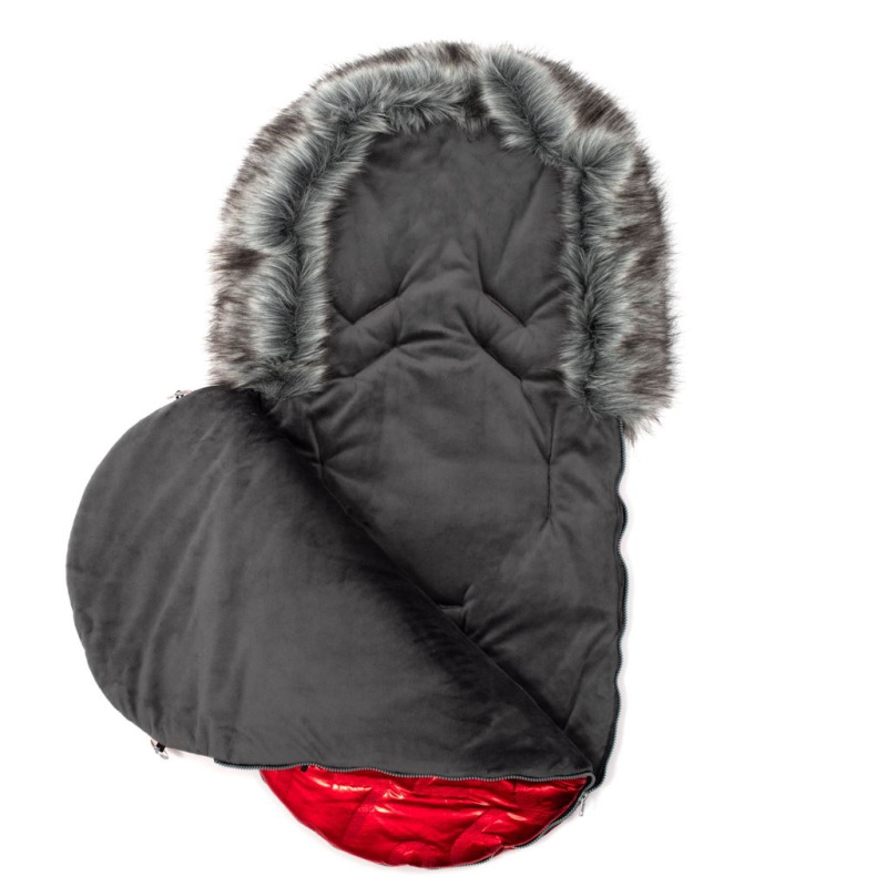 Luxusný fusak s kožušinkou New Baby červený 1