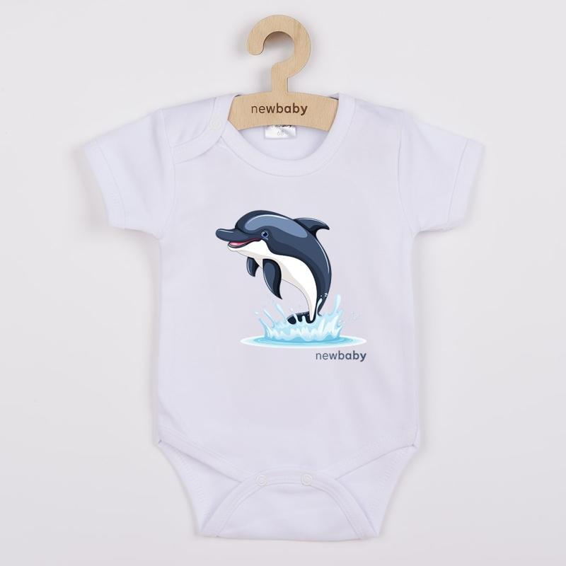 Detské body s potlačou New Baby Dolphin - krátky rukáv 56 (0-3m)