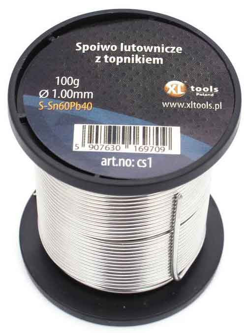 Spájka mäkká Sn60Pb40, priemer 1,0 mm, 100 g, tavidlo SW26, XL-TOOLS
