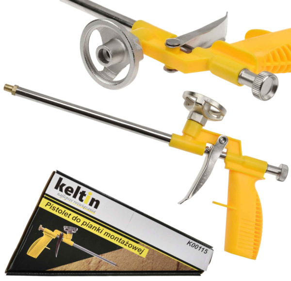 Pištoľ na montážnu penu kovová, KELTIN