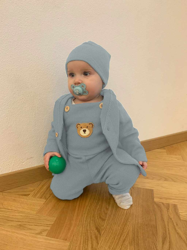 Dojčenský kabátik na gombíky New Baby Luxury clothing Oliver sivý 62 (3-6m) 4