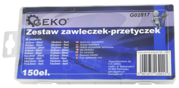 Sada pérových závlačiek, 150-dielna, GEKO 3