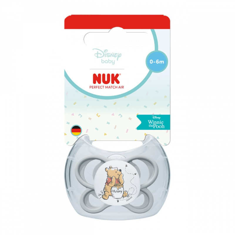 Cumlík NUK Perfect Match Air Disney Medvedík Pú 0–6 mesiacov grey 0-6 m 2