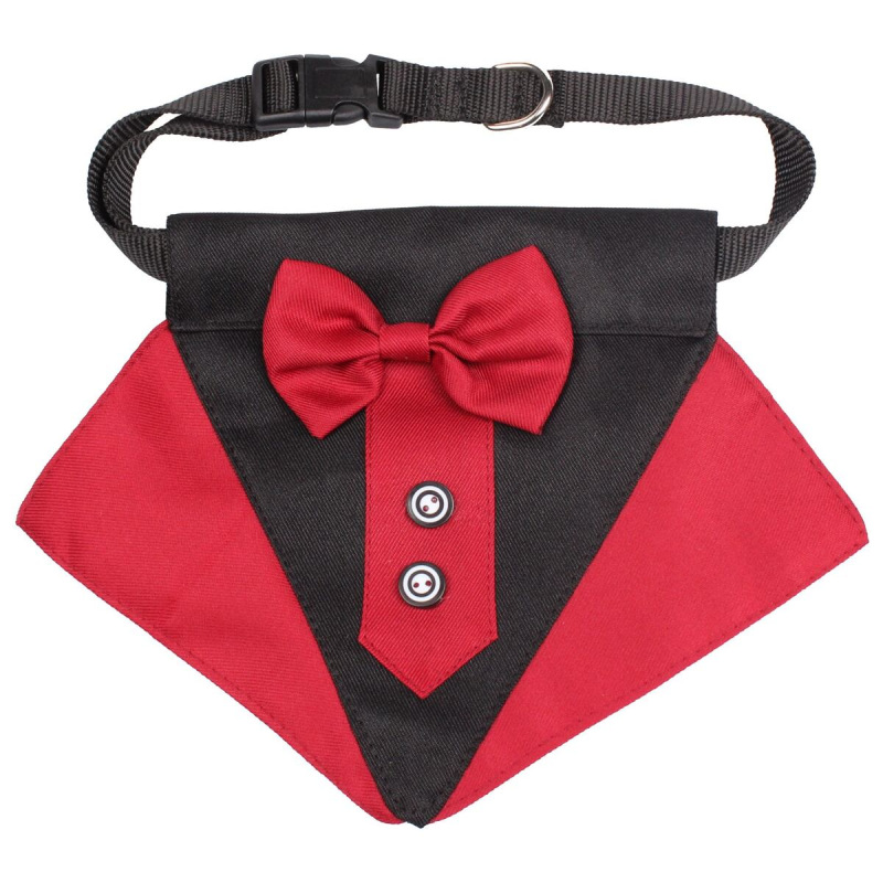 Formal motýlik pre psov červená