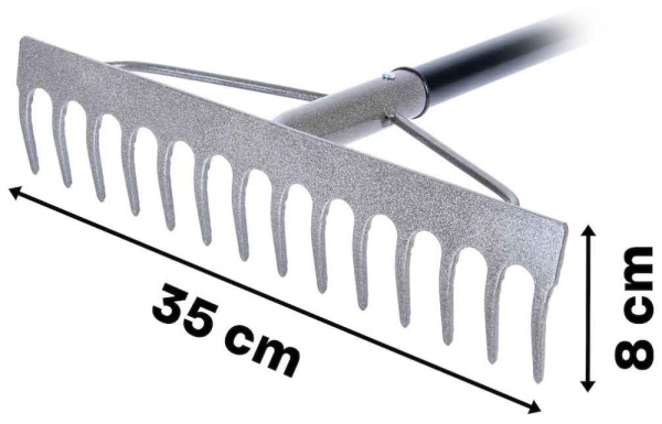 Kovové hrable 14-zubové 150cm HARD-LINE, GEKO 6