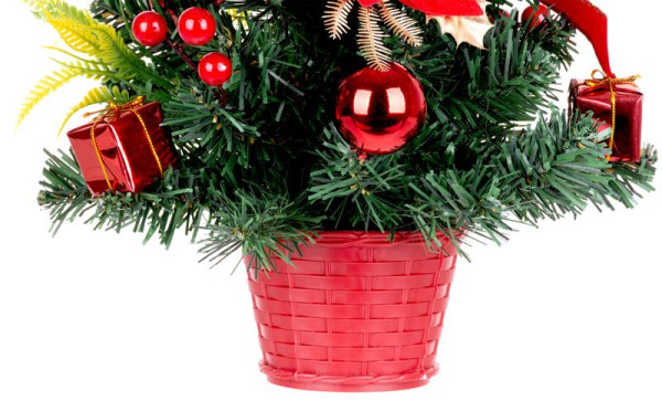 Stromček MagicHome Vianoce, ozdobený, červený, 40 cm 1