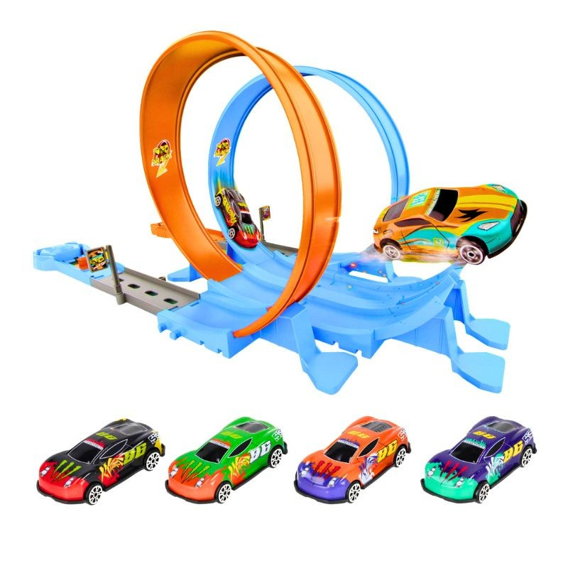 Autodráha s 4ks kovových áut