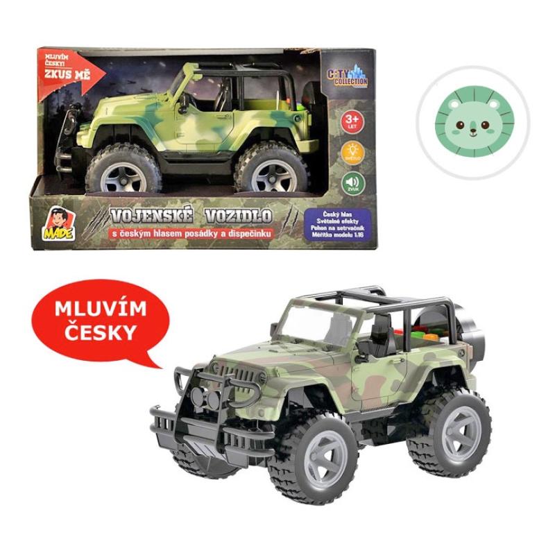 Jeep vojenský na zotrvačník s hlasom posádky