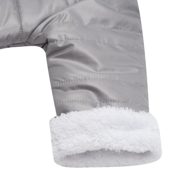 Zimná dojčenská kombinéza s kapucňou s uškami New Baby Pumi grey 68 (4-6m) 3
