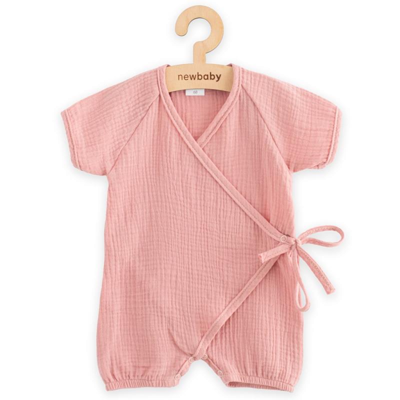 Dojčenský letný mušelínový overal New Baby pink 86 (12-18m) 1