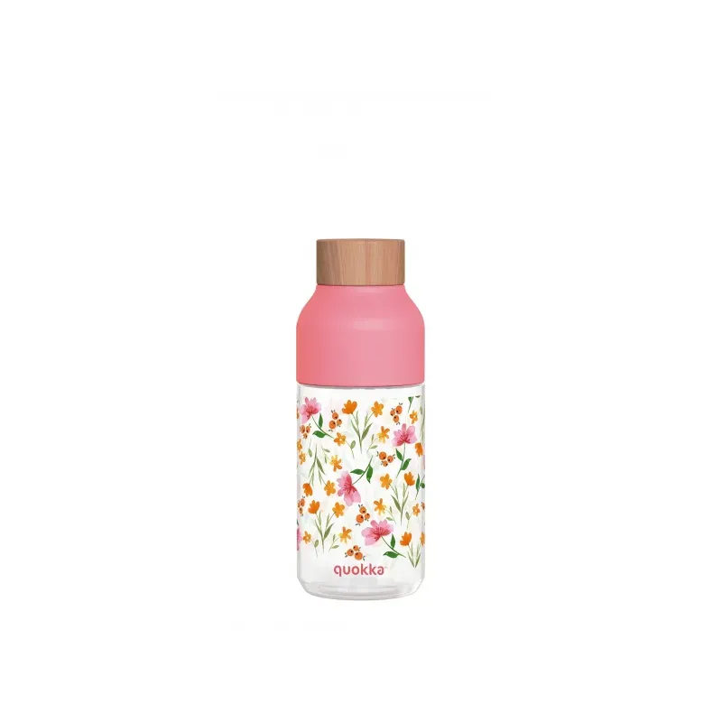 Quokka Ice, Plastová fľaša Pink Flowers, 570ml, 06997