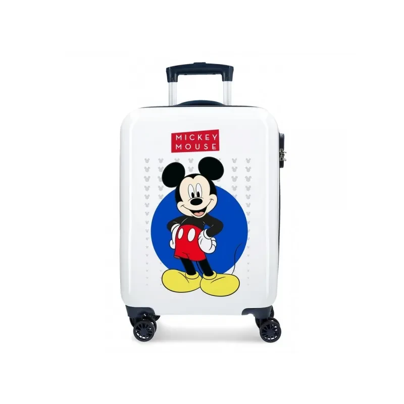 Luxusný detský ABS cestovný kufor MICKEY MOUSE White, 55x38x20cm, 34L, 4681762