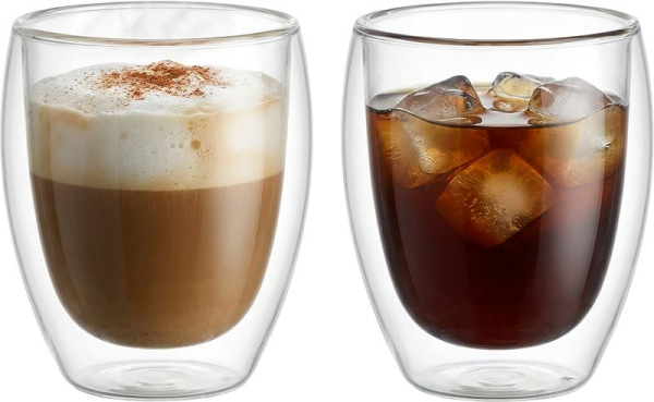 Pohár MagicHome Cappuccino na kávu/čaj, termo s dvojitou stenou, 290 ml, bal. 2 ks 1