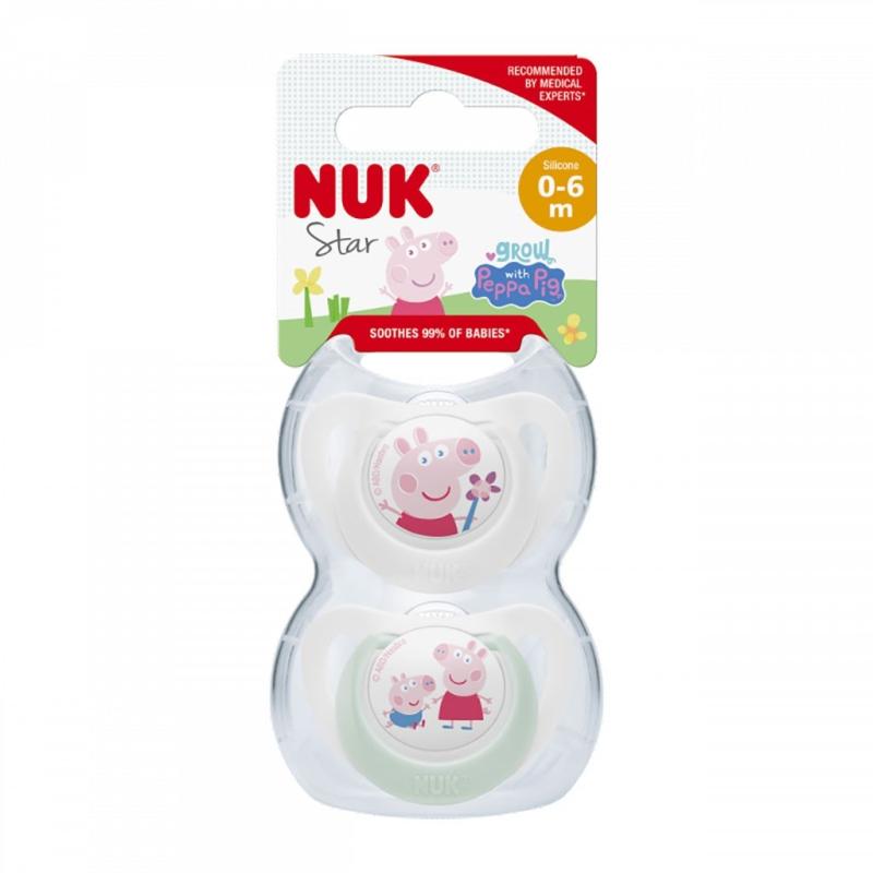 Cumlík NUK Star Peppa Pig 0-6m 2 ks 0-6 m 1