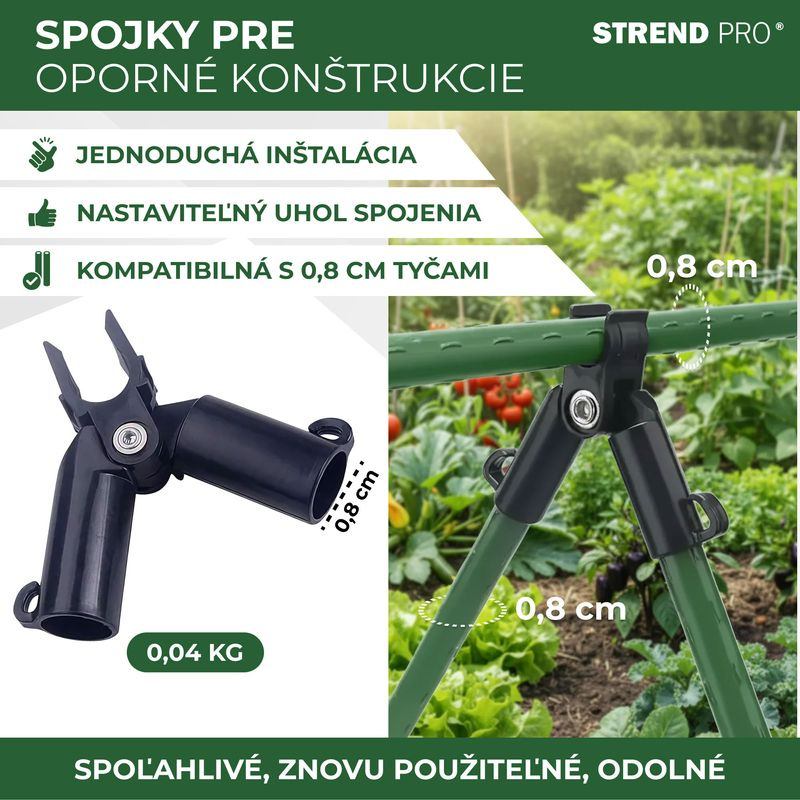 Spojka Strend Pro, plast, konektor A na záhradné oporné tyče, 8 mm, bal. 4 ks 2