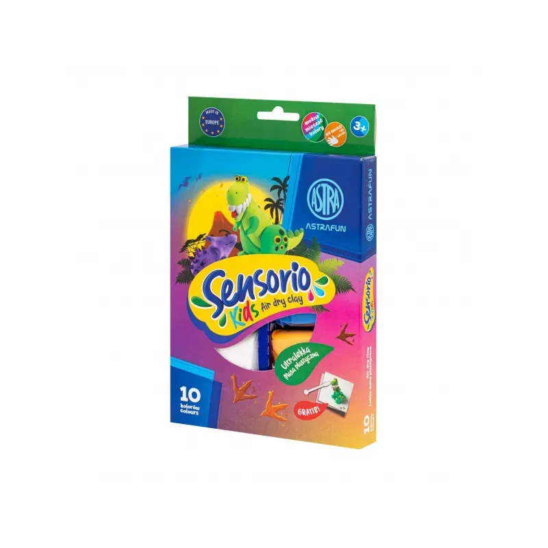 ASTRA Modelovacia hmota (air dry clay) Sensorio Kids Dinosaurus, 10 farieb , 336123022